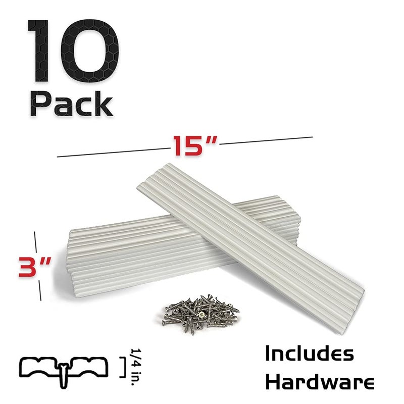 Caliber Marine Trailer Bunk Slides 23011, 3 x 15 inch, 10-Pack, White - Image 2